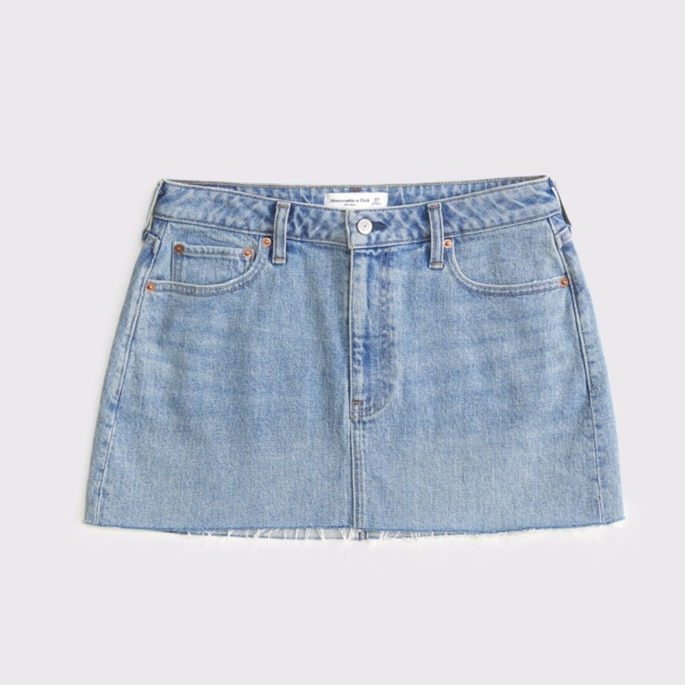 Abercrombie and Fitch Curve Love Denim Mini Skirt